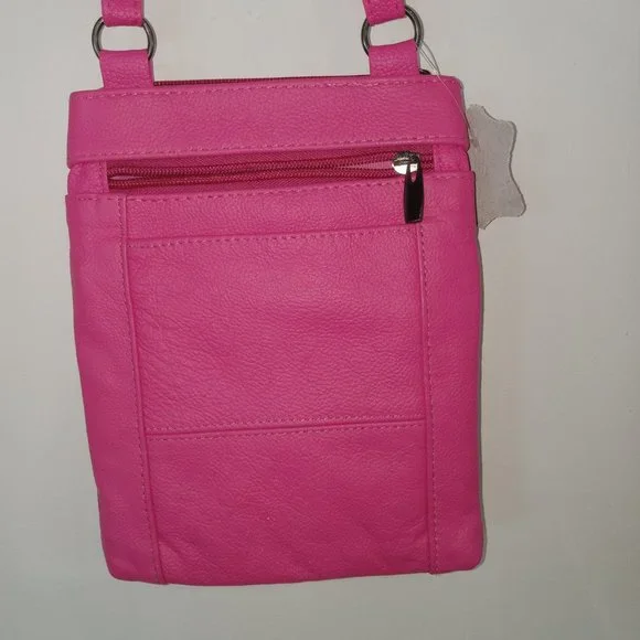 Vintage Leather hot pink single strap handbag - Picture 2 of 6